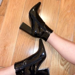 Glossy Black Booties